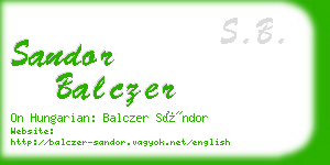 sandor balczer business card